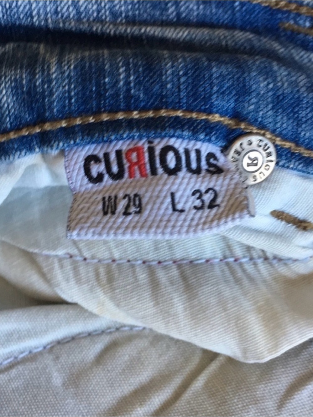 🔴 Curious Beaded-Cuff Medium-Wash Straight Jeans - Picture 10 of 10